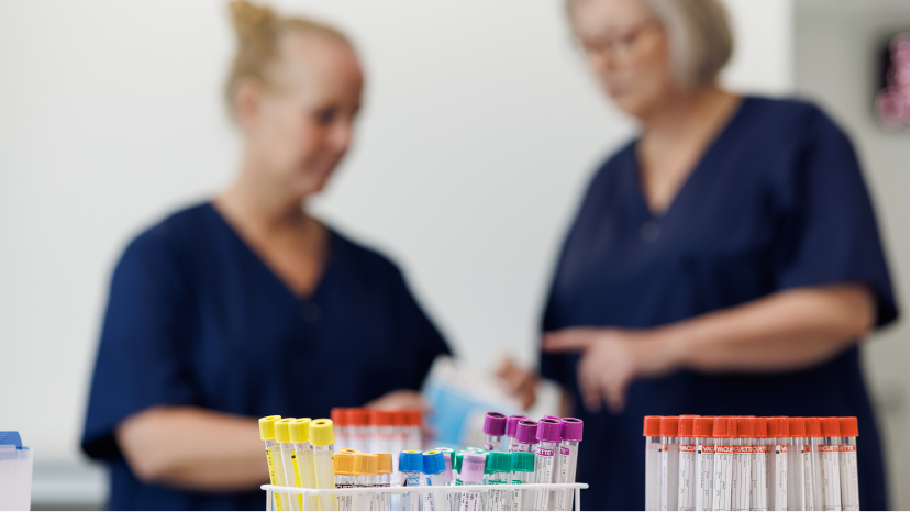 Nurses with samples